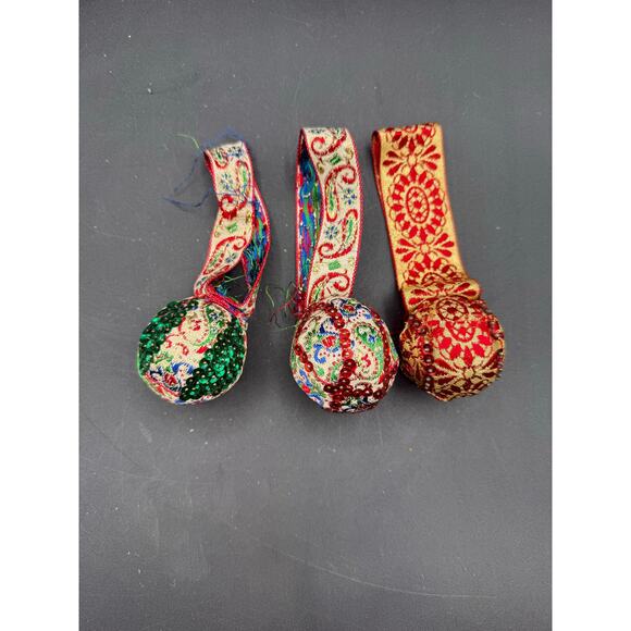 Vintage Handmade Christmas Ornaments – Satin & Foam - Picture 3 of 5